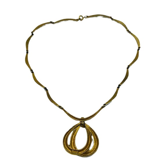 Vintage Crown Trifari White Enamel Bar Link Necklace with Tear Drop Pendant - Picture 10 of 11